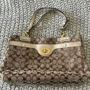 Coach Tan Signature Tote Bag